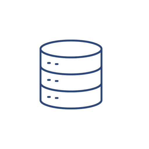 Free database technology icon representing data storage, server management, and information systems.
